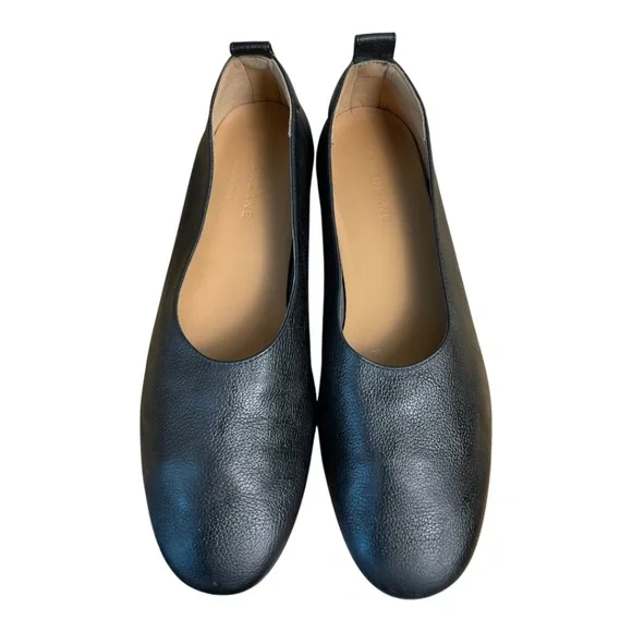 Everlane Black Pebbled Leather Slip-On Ballet Flats - Picture 5 of 11